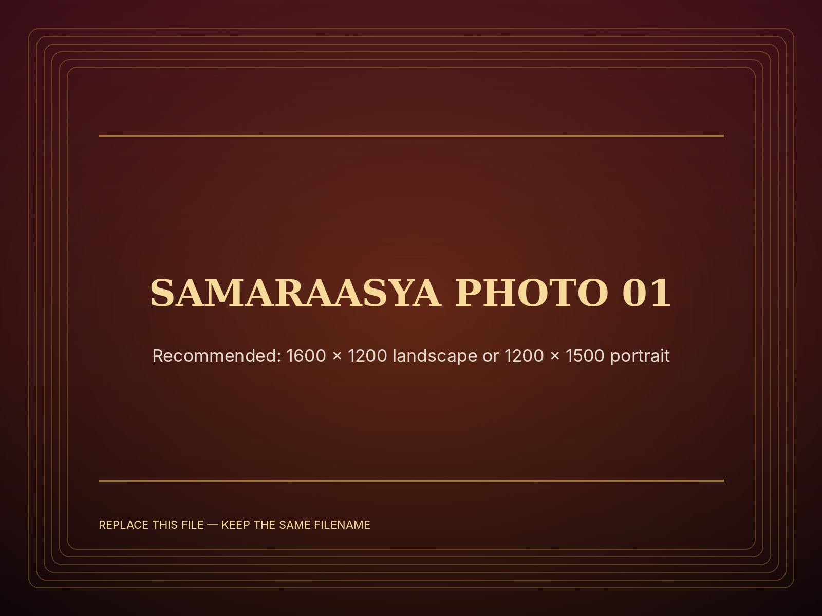 Samaraasya production photograph 1: Space — the beginning